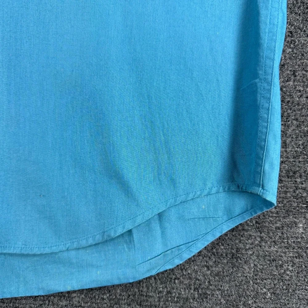 Banana Republic Button Down Mens L Large Turquoise Blue Long Sleeve Cotton Shirt